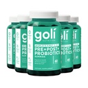 Suplemento Nutricional Goli, Pre+Post+Probióticos Gummy - 300 Cuenta - Primer 3-en-1 Gluten-Free, Vegan, Non-GMO, y Gelatin-Free.