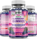 FRESH HEALTHCARE Mangas de arándano con vitamina C, Zinc & Sambucus Elderberry 30:1 Extracto - 100% Vegan - Apoyo inmunitario para adultos & niños - 120 Conde Gummy Suplemento