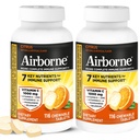 Airborne 1000mg Vitamina C + Zinc Immune Support Suplemento Chewable Tablets, Citrus Flavor con potentes antioxidantes Vitaminas A C &amp; E, 116 Chewable Tablets (2 Pack)