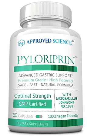 Pyloriprin - Apoyo Digestivo Avanzado para una estomacha saludable - Zinc L-Carnosine, Probiótico, Esprouta de Broccoli, Licorice desgarrada - 60 cápsulas - Suministro de un mes - Vegan