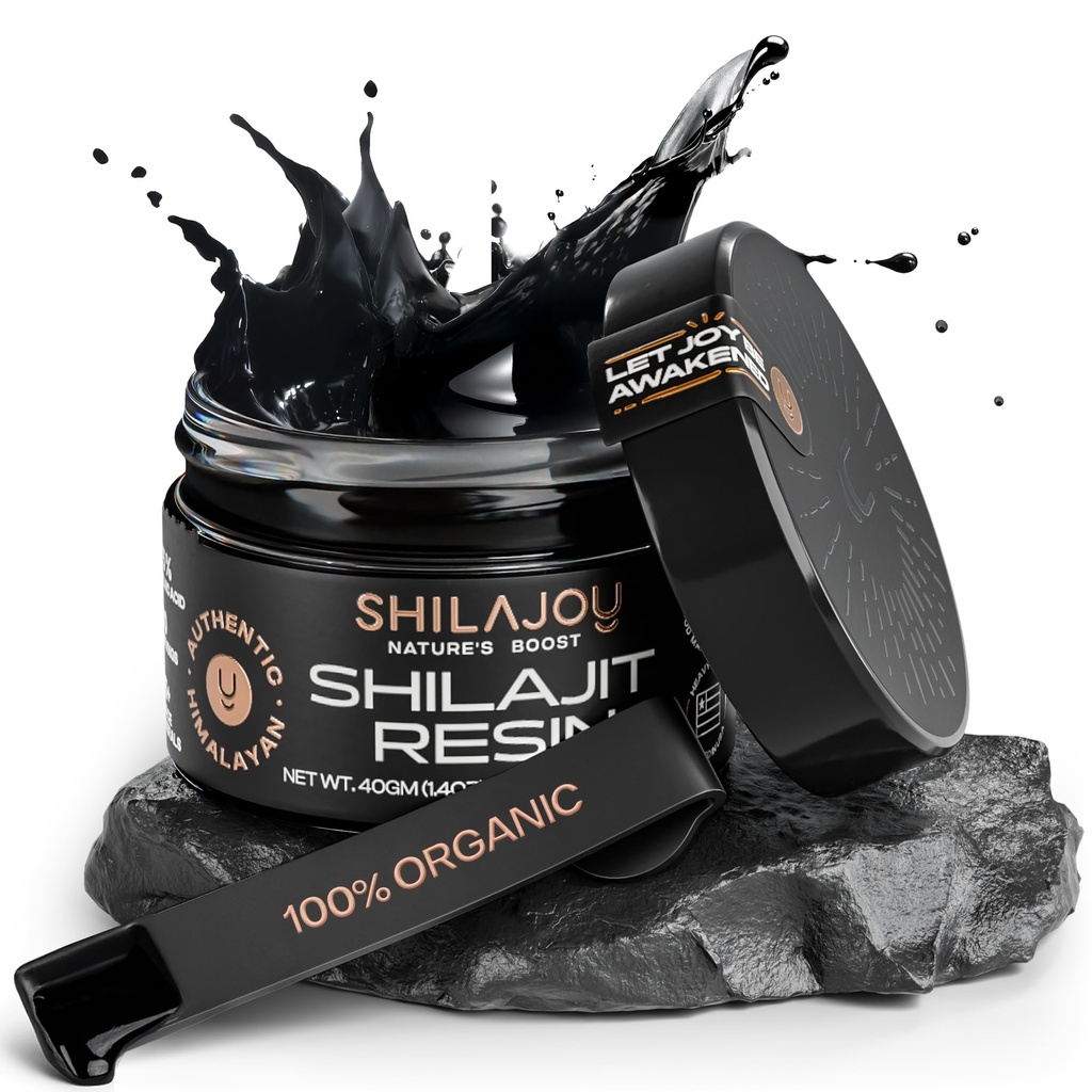 Resina Shilajit Orgánica para Hombres &amp; Mujeres - Pure Himalayan Gold Grade con ±75% Fulvic Acid y 85+ Trace Minerals, U.S. Lab Tested, Energy Boost &amp; Immune Support (40gm - 80 Servings)
