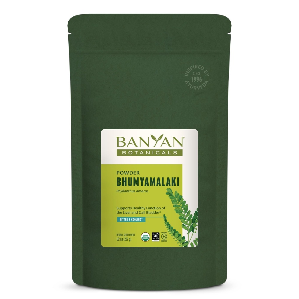 Banyan Botanicals Bhumyamalaki Powder – Suplemento Orgánico de Salud Hígado* – Phyllanthus spp. – para la desintoxicación natural " Limpieza del hígado* – 1/2 libra – No GMO Sosteniblemente Fuente Vegan