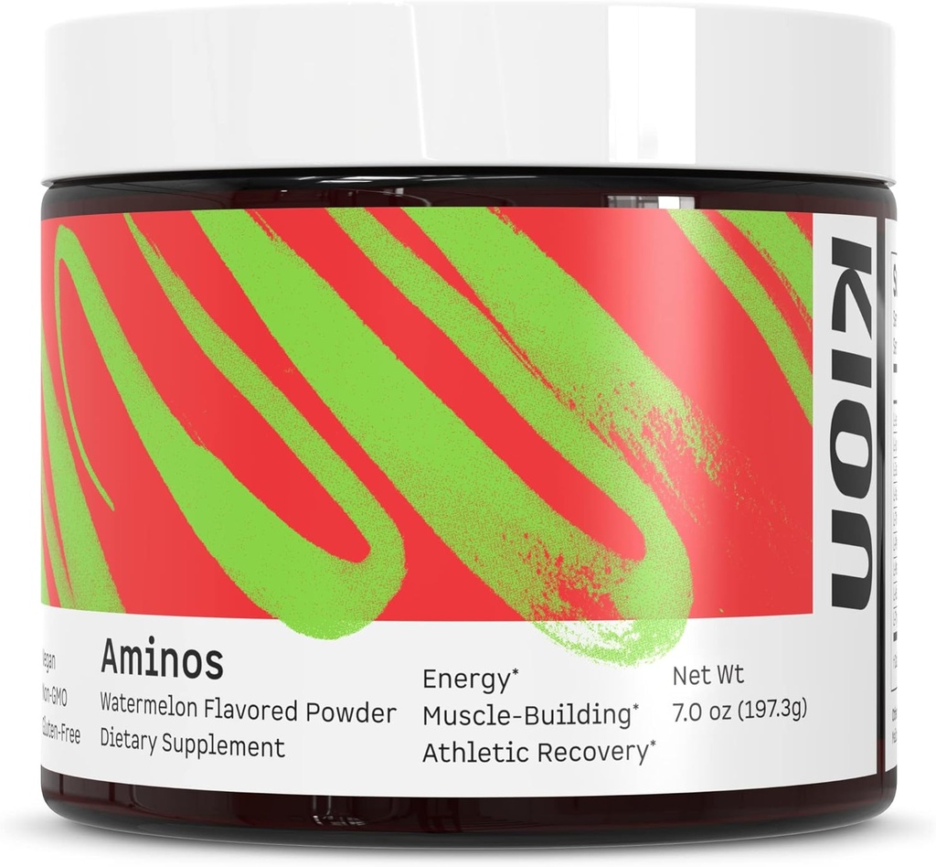 Kion Aminos Aminoácidos Esenciales Polvo - Aminoácidos Esenciales Suplemento para la Recuperación del Musculo, Energía Amino Esencial, EAAs Aminoácidos Polvo, BCAA EAA, BCAAs Aminoácidos - 30 Servimientos, sandía