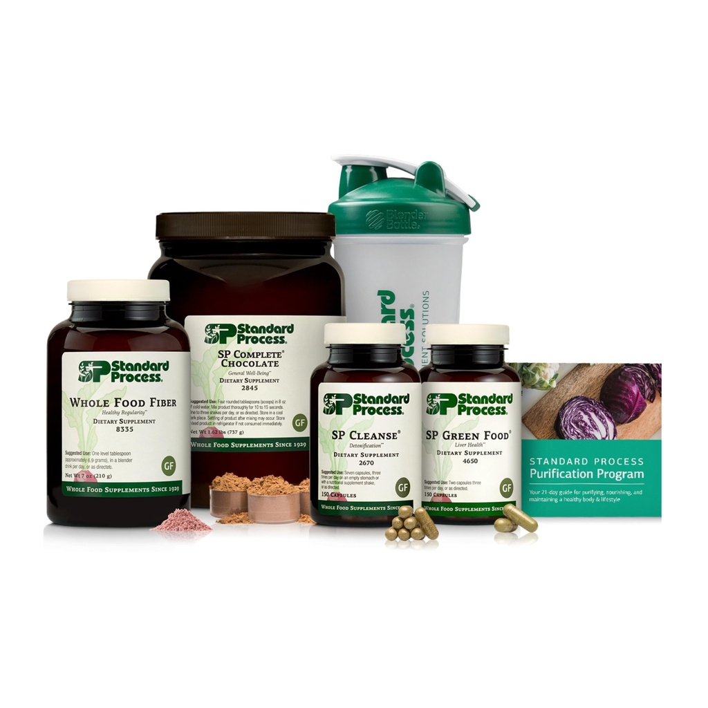Kit de Purificación de Procesos Estándar con fibra completa de SP - Detox &amp; Liver Support - Kit completo de fibra de base alimentaria para mantener un cuerpo sano - Programa de 21 días - Chocolate