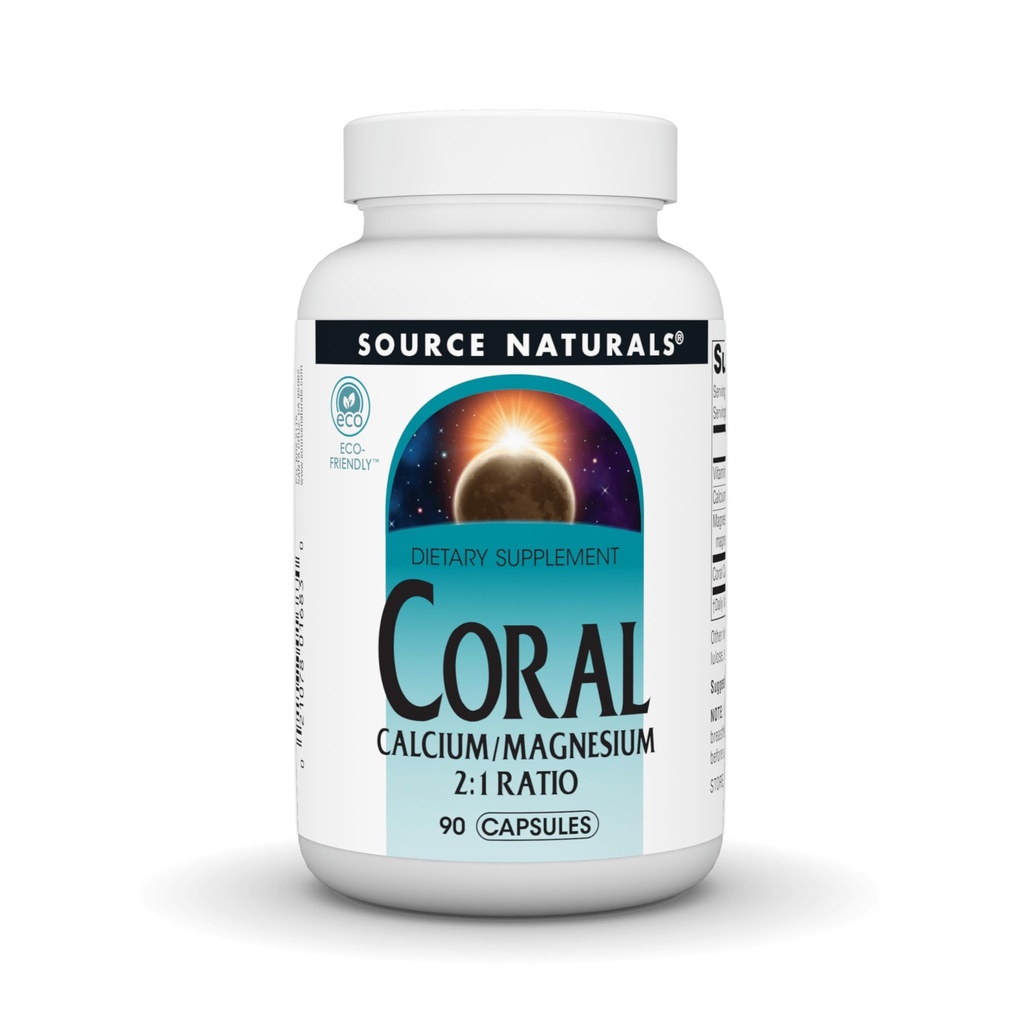 Fuente Naturales Coral Calcio con cápsulas de magnesio, 90 cápsulas