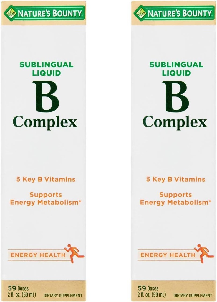 Complejo de vitamina B Complejo sublingual líquido, 2 Oz (Pack of 2)