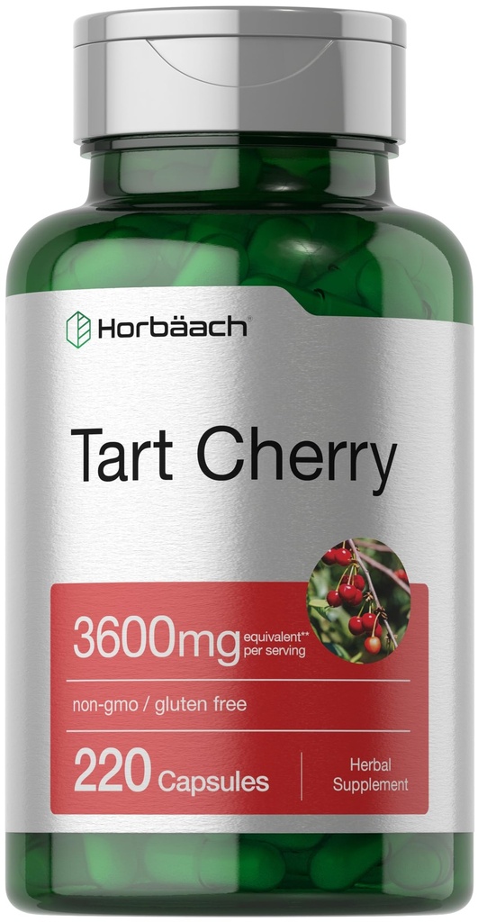 Horbaach Tart Cherry Extract | 220 Capsules | Non-GMO & Gluten Free Traditional Herb Supplement