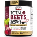 Factor de fuerza Total Beets Ultimate Heart Health Blood Pressure Support with CoQ10, Beet Root Powder, Grape Seed Extract, Blood Pressure Supplement for Circulation, Black Cherry, 30 Servings