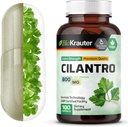 BIO KRAUTER Cilantro Capsules - 800 mg 100 pcs - Vegan & Puro Cilantro Suplemento para la rica Fuente de Antioxidantes y Limpieza Natural " Detox - No Fillers, Non-GMO - 25 días de suministro