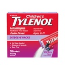Paquetes de disolver de Tylenol para Alivio del Dolor, Medicación de la fiebre, 160 mg de acetaminofén, Dye Gratis, Packets de polvo para niños para calmar los síntomas de la gripe fría; Flavor de la baya silvestre, 30 ct.; Pack de 1