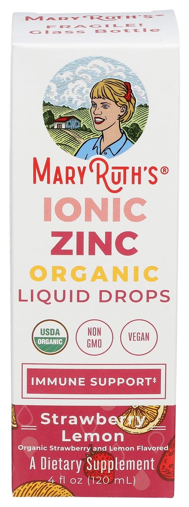 Mary Ruth, Ionic Zinc Strawberry Lemon Organic, 4 Fl Oz