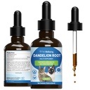 Mascotas de bienestar Dandelion Root for Cats - Salud del hígado, Función Digestiva, Apoyo al azúcar en sangre, Orgánica certificada - Suplemento Herbal Formulado Veterinario 2 oz (59 ml)