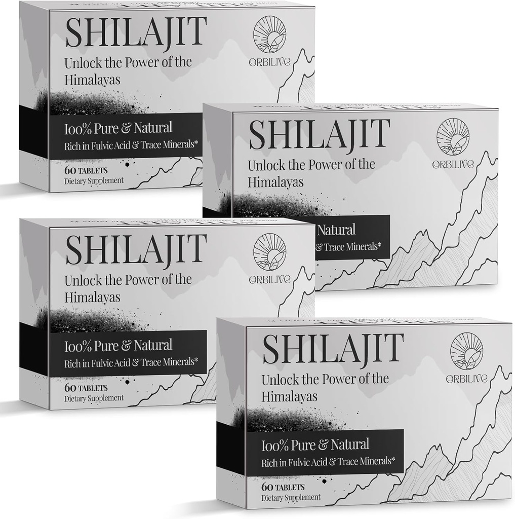 30,000 MG Shilajit Tablets, 100% Shilajit Pure Himalayan Organic, Shilajit for Hombres and Women Rich in Fulvic Acid & 85+ Trace Minerals, Shilajit Supplement for Energy & Immune System, 240 Count