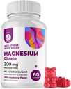 DR. MORITZ Magnesium Citrate Gummies for Adults - Sugar-Free Calm Magnesium Gummies - Supports a Healthy Stress Response - Raspberry Flavor - Non-GMO, 200 mg (60 Count)
