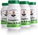 Las Fórmulas Originales de Christopher Tissue Completo " Bone Fórmula – 100 VCaps  duración Herbal Support for Bones & Connective Tissue - Pack of 4