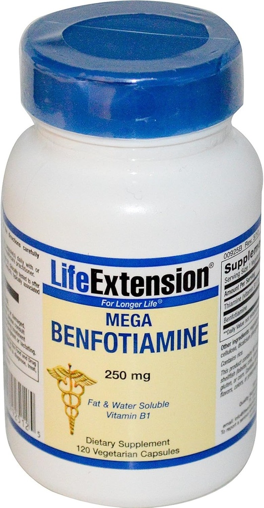 Supervivencia Mega Benfotiamine, 120 vcaps 250 mg