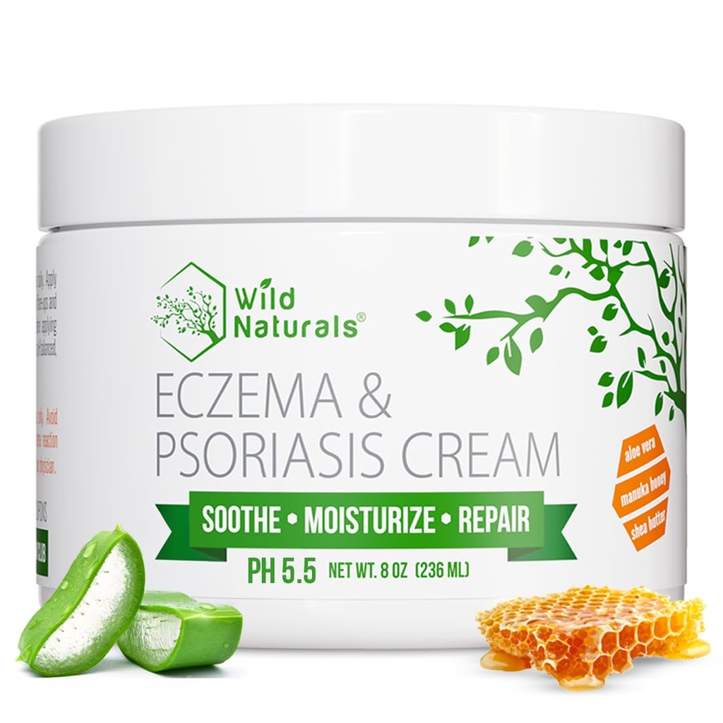 Crema de Psoriasis para la piel seca, picante – Alivio de Eczema para adultos y niños – Crema de Psoriasis hidratante con miel de manuka - Loción de miel hidratante para manos y cara