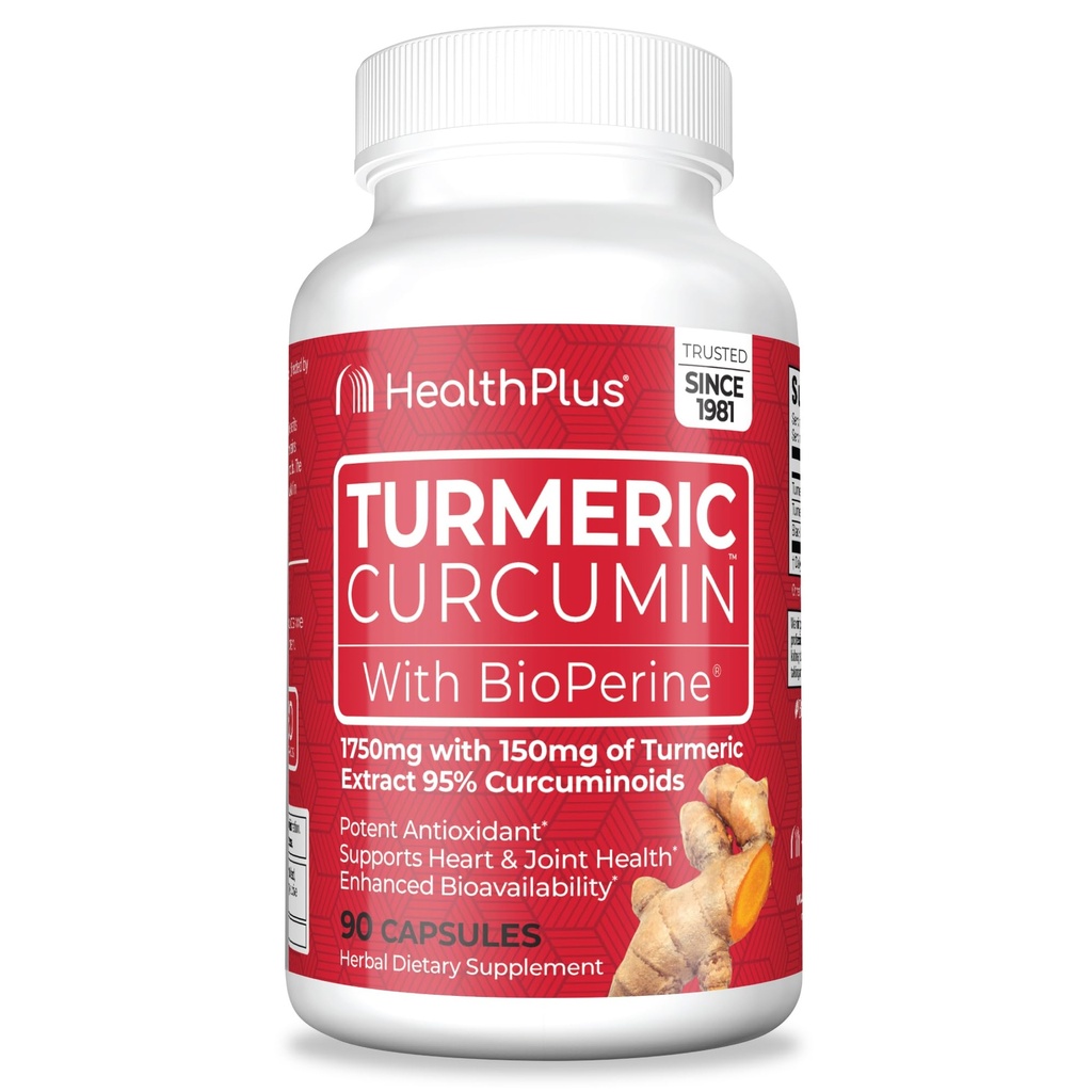 Salud Plus Curcumina Turmérica, 90 cápsulas, 30 servicio
