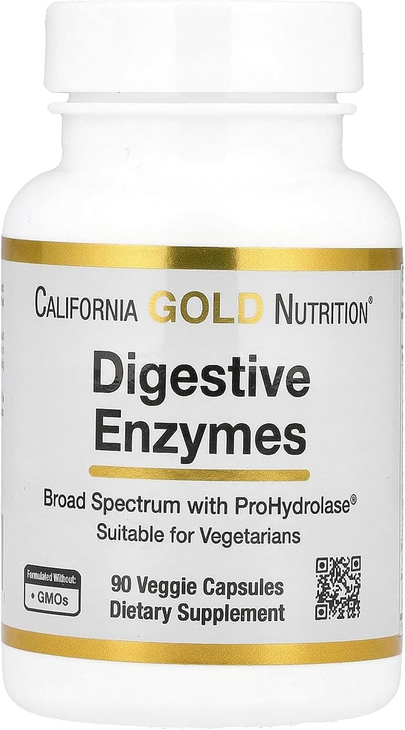 California Gold Nutrition Digestive Enzymes, Broad Spectrum, Adecuado para Vegetarians, 90 Veggie Capsules