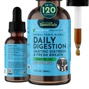 Esenciales animales Digestión diaria para perros &amp; gatos - soporte digestivo, respiración fresca, raíz de jengibre, extracto de semilla de hinojo, suplemento líquido - 2 Fl Oz