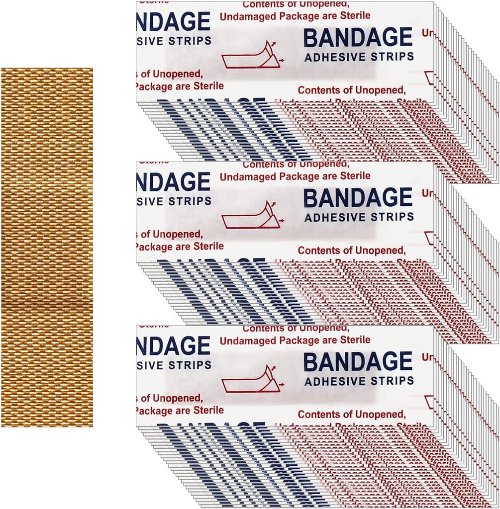 Weewooday 300 piezas pequeñas - Bandages de nariz, tela, adhesivo, flexible, transpirable - 0.34 x 1.6 Inch