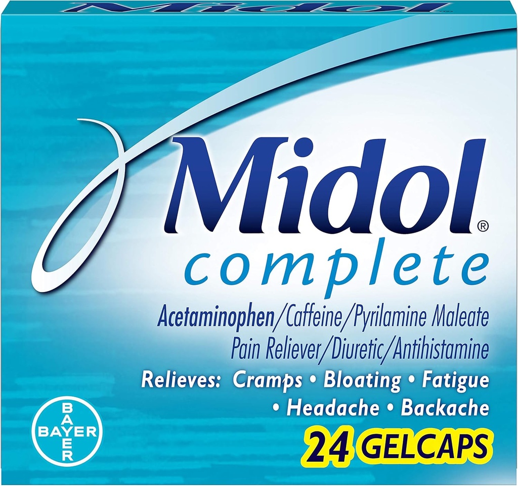 Midol Menstrl Glcap Tamaño 24s Midol Maximum Strength Menstrual Complete Pain Relief