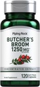 Piping Rock Butchers Broom Suplemento Silencio 1250 mg  120 Capsules ← Herbal Root Extract ← Non-GMO, Gluten Free