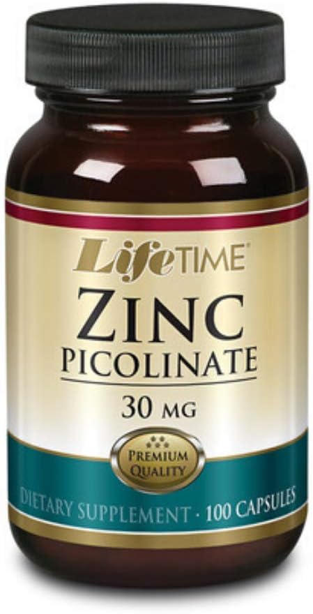 LIFETIME Zinc Picolinate, Cápsula (Btl-Glass) 30mg tención 100ct
