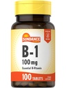 Sundance Vitamina B-1 TEN 100mg TENIDO 100 Tablets TENIDO Suplemento Esencial de Vitamina TENIDO Vegetariano, No GMO, y Fórmula Gratuita
