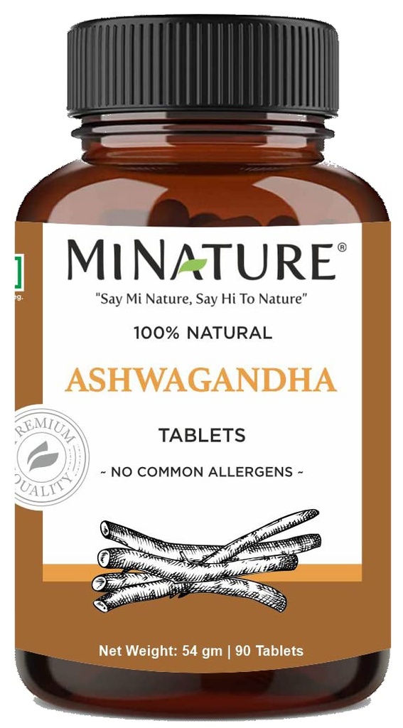 Ashwagandha Tablets- 90 Tablets, 1000 mg por mi Nature TENIDO 45 Days Supply TEN100% Natural Ashwagandha TEN Vegan ANTERIOR DE India