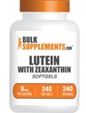 BulkSupplements.com Lutein with Zeaxanthin Softgels - Zeaxanthin Plus Lutein, Lutein y Zeaxanthin Suplementos, Vitaminas Oculares - Gratuito, 1 Softgel por Serving, 240 Softgels