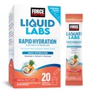 FORCE FACTOR Líquidos Laboratorios Electrolitos Empaquetaduras de Polvo – Frutas Trópicas – Packs de hidratación para hacer agua electrolítica, con 5 electrolitos esenciales, vitaminas, minerales y antioxidantes, 20 paquetes de palillos