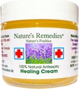 "100% Crema de curación antiséptica natural" Cura y calma la piel infectada, llagas de cama, llagas de presión, heridas, úlceras dolorosas, picazón, rachas, cortes, quemaduras, hielo de veneno, eczema, psoriasis 2 oz.