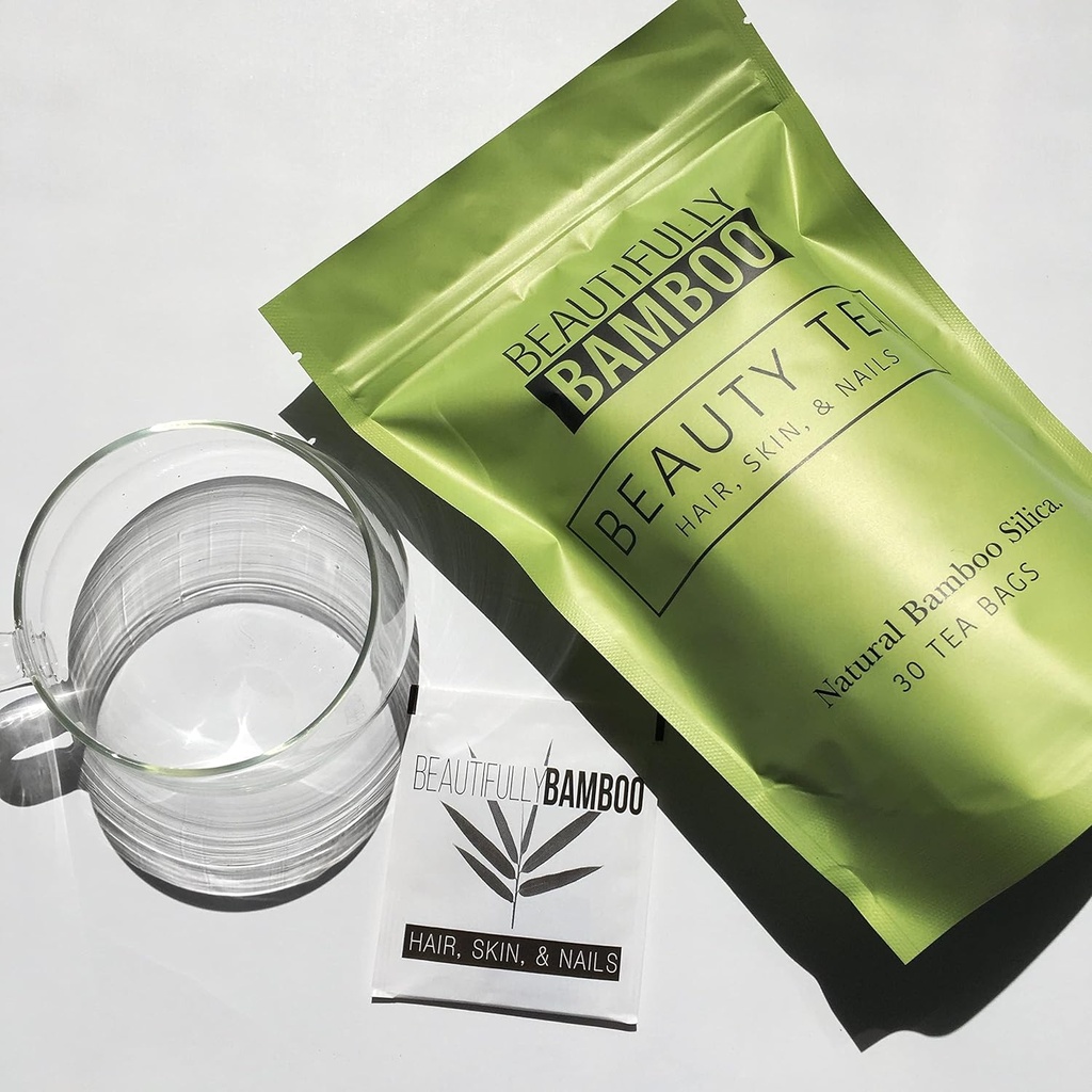 [Beautifully Bamboo] Silica Rich Bamboo Tea for Hair, Skin, Nails (30 bolsas de papel filtrante)