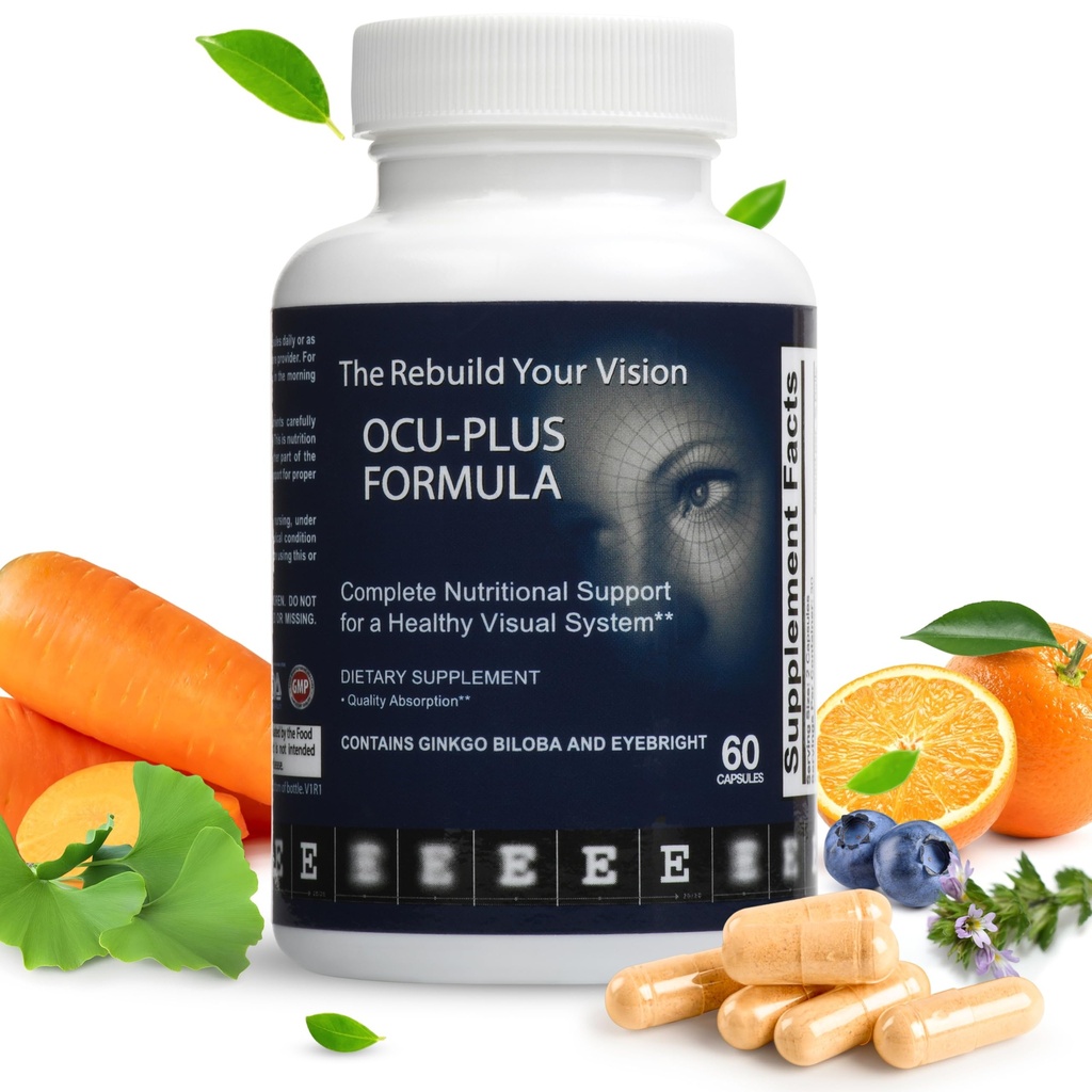 Fórmula de Ocu-Plus – Suplemento de salud ocular con Lutein " Zeaxanthin – apoya la claridad visual, la visión nocturna " la salud Macular – con Bilberry, Ginkgo Biloba " NAC – 60 cápsulas