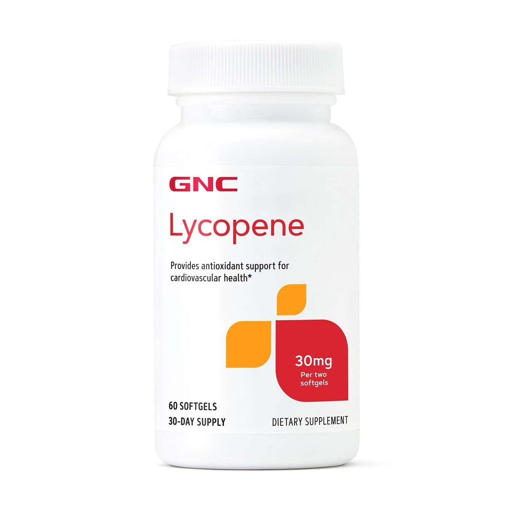 GNC Lycopene 30mg, proporciona soporte para la salud cardiovascular, 60 Softgels