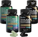 Boysea. Shilajit y Sea Moss Bundle- 90 Cuenta - Sea Moss, Black Seed Oil, Ashwagandha, Ginger & Shilajit, Rhodiola Rosea, Todo en 1 Suplementos (2 Pc)
