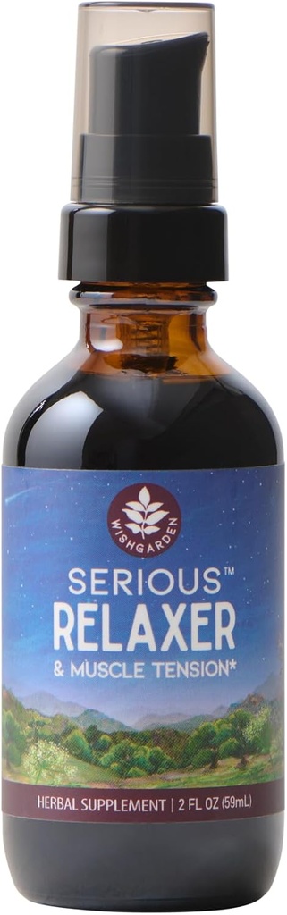 WishGarden Herbs, Serious Relaxer & Muscle Tension Dietary Supplement, Pump Top, 2 Fl Oz