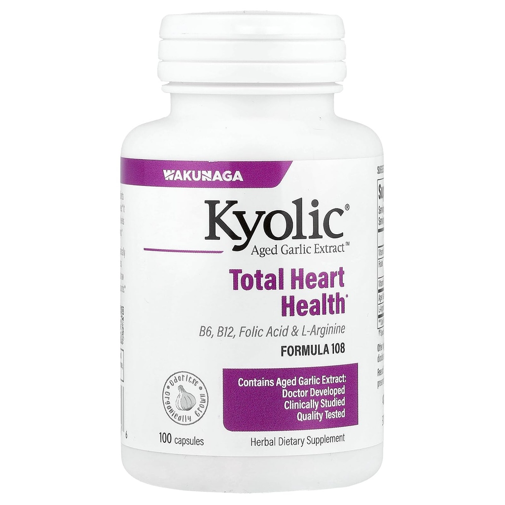 Extracto de ajo envejecido Kyolic Total Heart Health Fórmula 108 - 100 cápsulas