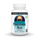 Fuente Naturales Ácido Pantoténico 100 mg Vitamina B-5 Suplemento dietético - 250 Tabletas