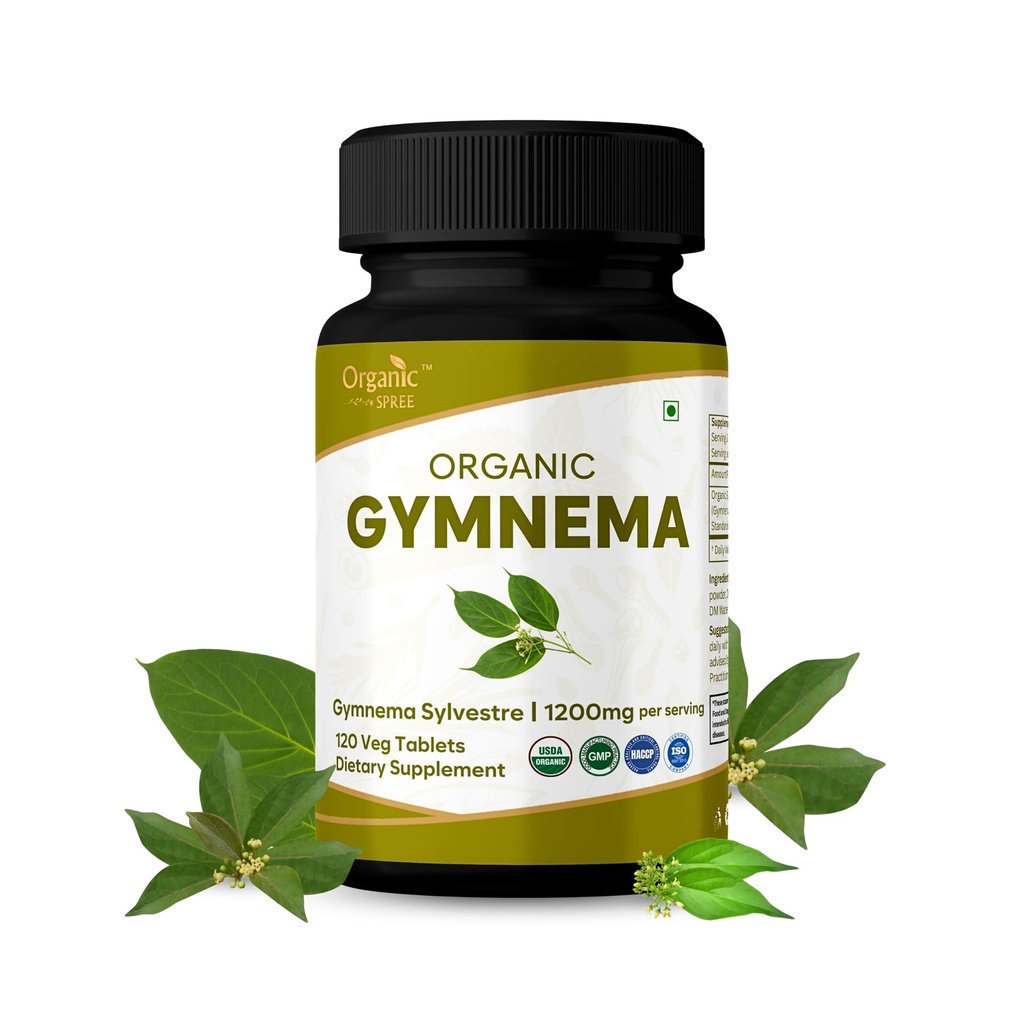 ORGANIC SPREE Gymnema 120 Tablets - Gymnema sylvestre - 60 Days Supply - Supports Metabolism & Overall Wellness* | USDA Organic, GMP, HACCP Certified
