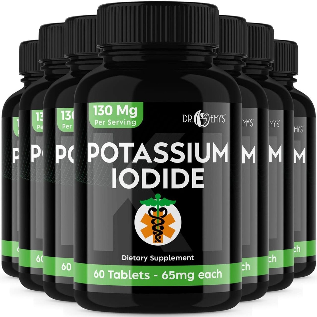 Potassium Iodide Pills Tablets - 7-Pack 130mg Servings Total of 420Tablets -Dr Emys Potassium Iodide Tablets