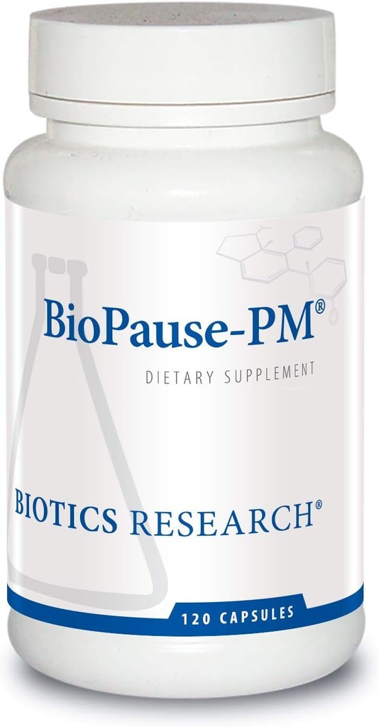 Investigación BioPausa PM Hora de la noche Menopausal Apoyo Saldo hormonal, Cohosh Negro, Balm de limón, Pasionflower, promueve la relajación y la calma, regula los ritmos circadianos, sueño regular 120Caps