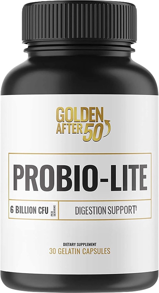 Oro Después de 50 Probio-Lite - para Gut Health and Digestion Support - Probióticos para Hombres y Mujeres - 30 Gelatin Capsules - Probióticos para la acidez ocasional, gas, indigestión