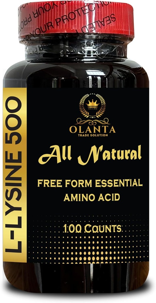 L-LYSINE Suplemento Amino ACIDS - Desarrollo del músculo saludable, Aminoácidos Suplemento L-Lysine, Aminoácidos esenciales, soporta la síntesis del colágeno, L-Lysine Activo puro - 1 Botella 100 Condes