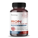 Hierro lipomal con vitamina C, ácido fólico, B12, B6, B1 – Formación de células de energía y sangre roja – Fórmula suave – 180 cápsulas – No Gluten-Free – Made in USA*