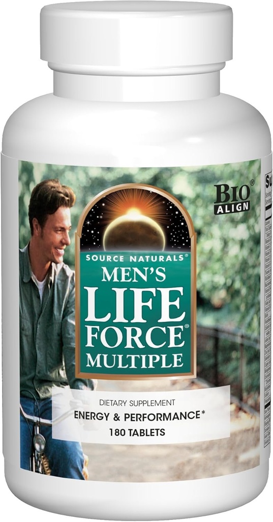 Fuente Natural Múltiples suplementos diarios de salud multivitamínica - 13 vitaminas esenciales, nutrientes " minerales - 180 tabletas