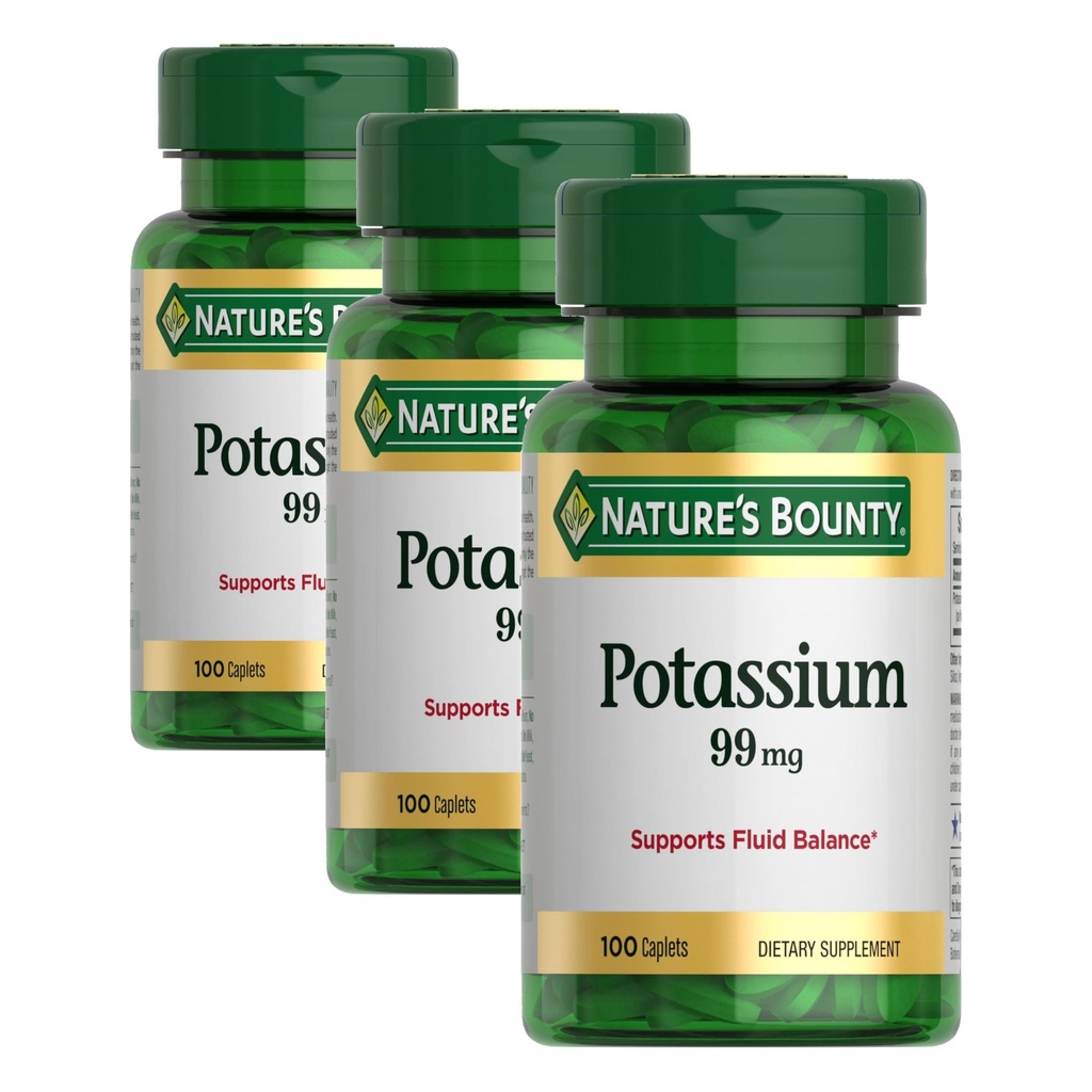 Bounty Potassium Gluconate 99 mg, 100 caplets (Pack of 3)
