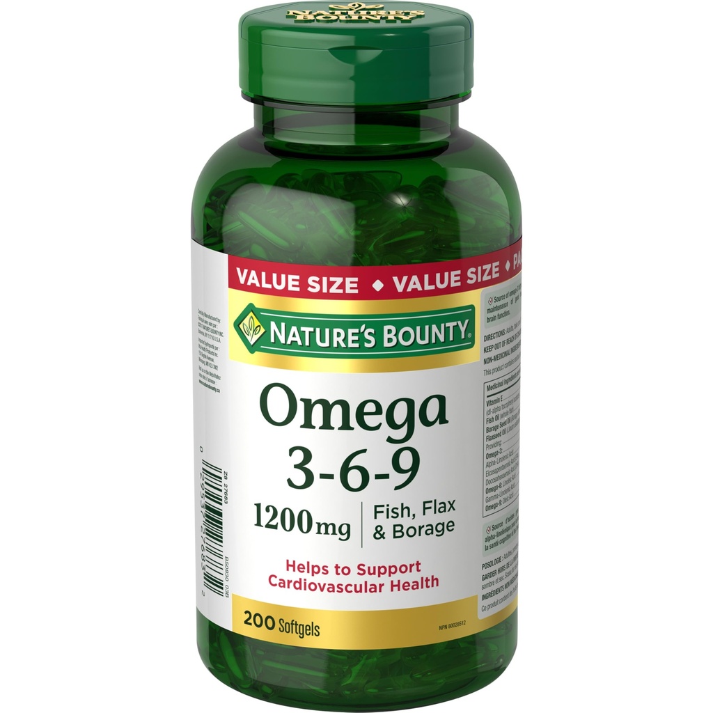 Bounty Omega-3-6-9 1200mg 200 cuentan