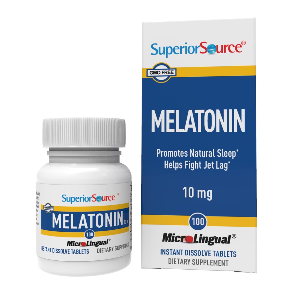 Melatonina de origen superior 10 mg - Suplemento de apoyo al sueño saludable para adultos - Fórmula de melatonina con ayudas de manzanilla Relajación " sueño reparador - 100 tabletas sublinguales de disolución